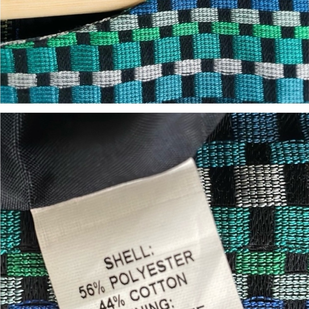 Shoshanna Blue & Green Mini Dress Size 4 - Picture 5 of 5